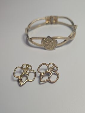 Gold-Tone GS Women's Bracelet And Pins